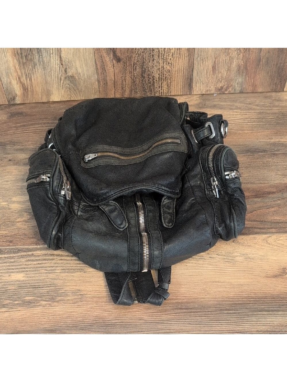 Alexander Wang Leather Mini Marti Zipper Expandable Shoulder Backpack C193